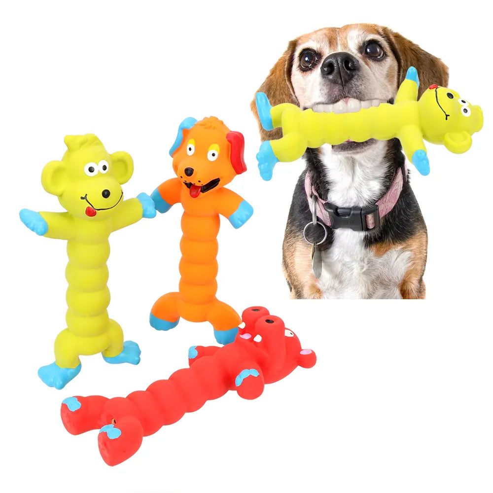 HOOMIN Puppy Pet Play Chew Toys Dogs Cats Cleaning Teeth Animal Shape Rubber Squeaky Sound Dog Toys Pets Supplies