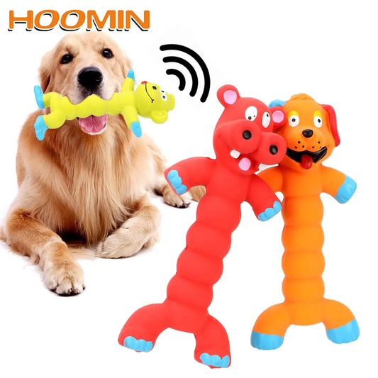 HOOMIN Puppy Pet Play Chew Toys Dogs Cats Cleaning Teeth Animal Shape Rubber Squeaky Sound Dog Toys Pets Supplies