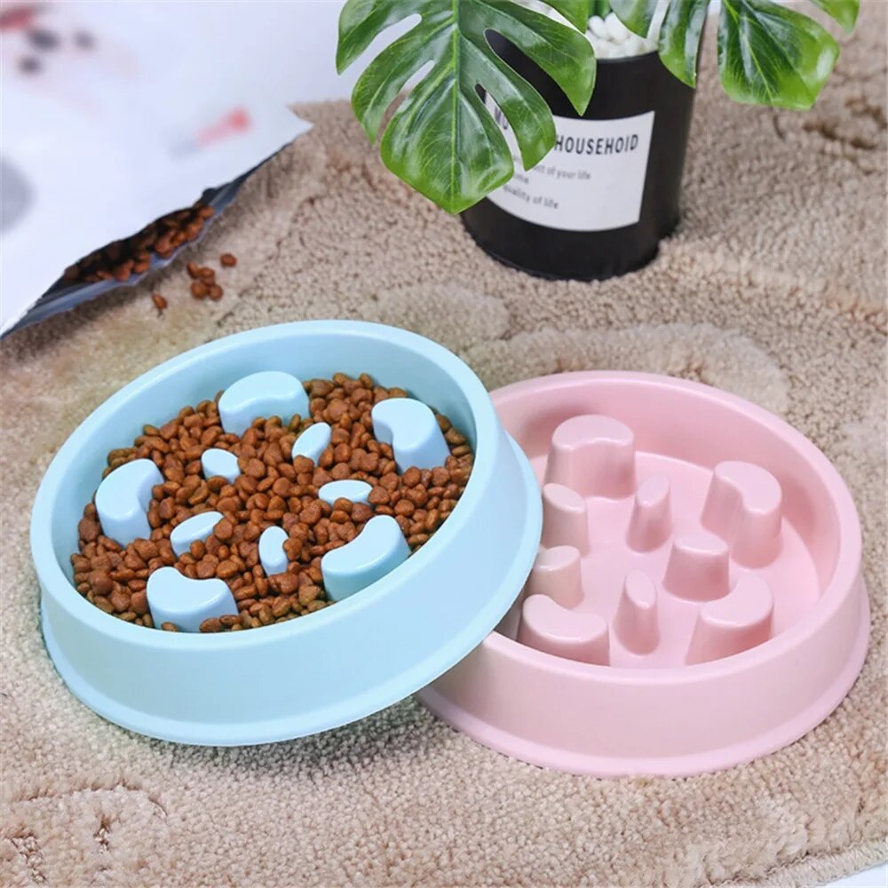 Anti Gulping Pet Feeder Cheap Dog Slowing Bowl Healthy Diet Eat Slow Puppy Bowls Non-slip Feeding Food Dish Cat Feeder Supplies