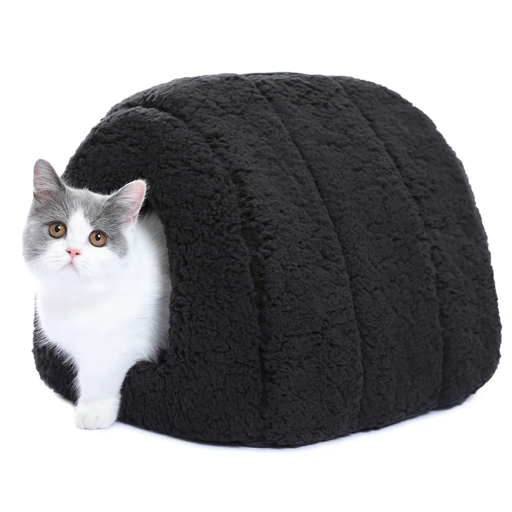 Pet Dog Beds For Dogs Cat Pet Soft Kennels Cute Paw Design Puppy Warm Sofa Gray Removable Dog Cat Houses Winter For Pet Products