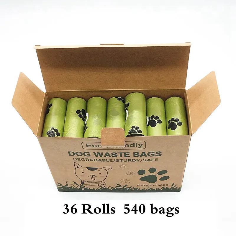 1/42 Roll Pet Biodegradable Trash Bag Dog Poop Bags Bulk Biobase Scented Poo Bag Degradable Cat Waste Bags Dog Poop Dispenser