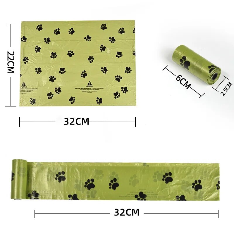 1/42 Roll Pet Biodegradable Trash Bag Dog Poop Bags Bulk Biobase Scented Poo Bag Degradable Cat Waste Bags Dog Poop Dispenser