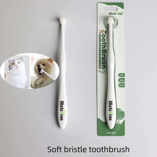 Round Head Pet Toothbrush Remove Bad Breath Tartar Teeth Care Soft Brush Dog Cat Oral Cleaning Tool Small Pets Cleaning Supplies