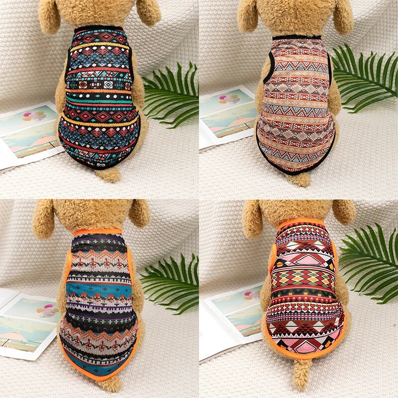 Bohemian Style T-shirt Soft for Dogs and Cats Vest