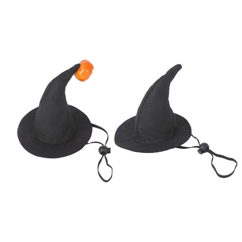 Halloween Pet Hats Adjustable Cute Pet Witch Hat Cosplay Witch Hat With Pumpkin Ornaments Halloween Pet Costume For Cats Dogs