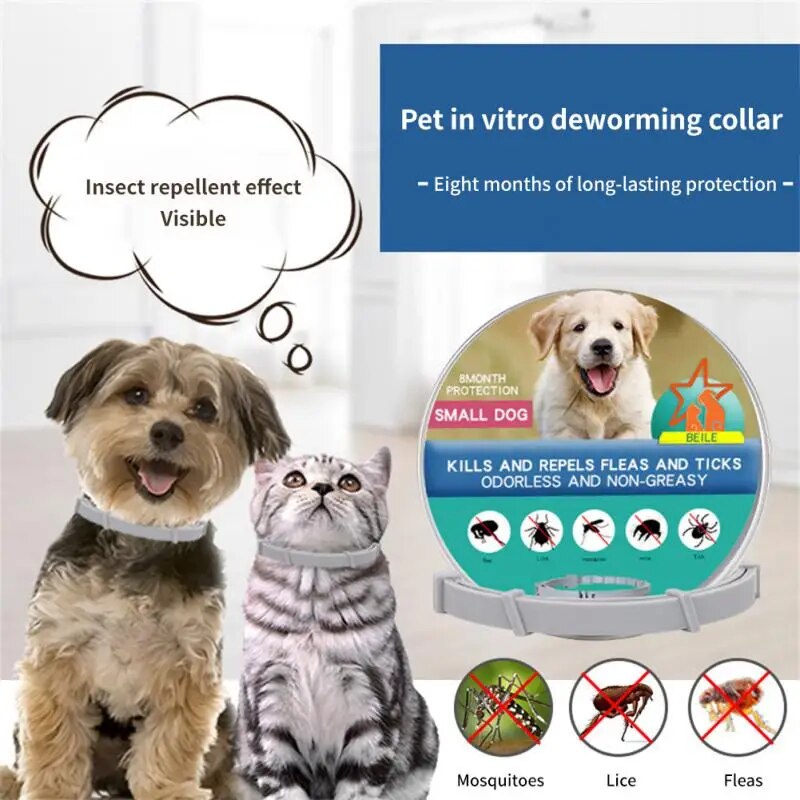 Pet Flea And Tick Collar For Dogs Cats Adjustable Prevention Pet Collar Pest Anti-mosquito Insect Repellent Puppy Supplies