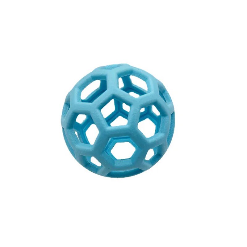 Dog Natural Rubber Chew Toy Dog Geometric Safety Ball Pet Interactive Balls Puppy Training Playing Teeth Cleaning Hollow Toys