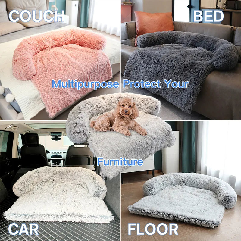 Removable Plush Pet Dog Bed Sofa for Large Dogs House Mat Kennel Winter Warm Cat Bed Pad Washable Dog Cushion Blanket Sofa Cover