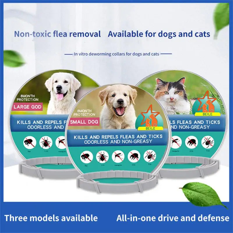 Pet Flea And Tick Collar For Dogs Cats Adjustable Prevention Pet Collar Pest Anti-mosquito Insect Repellent Puppy Supplies