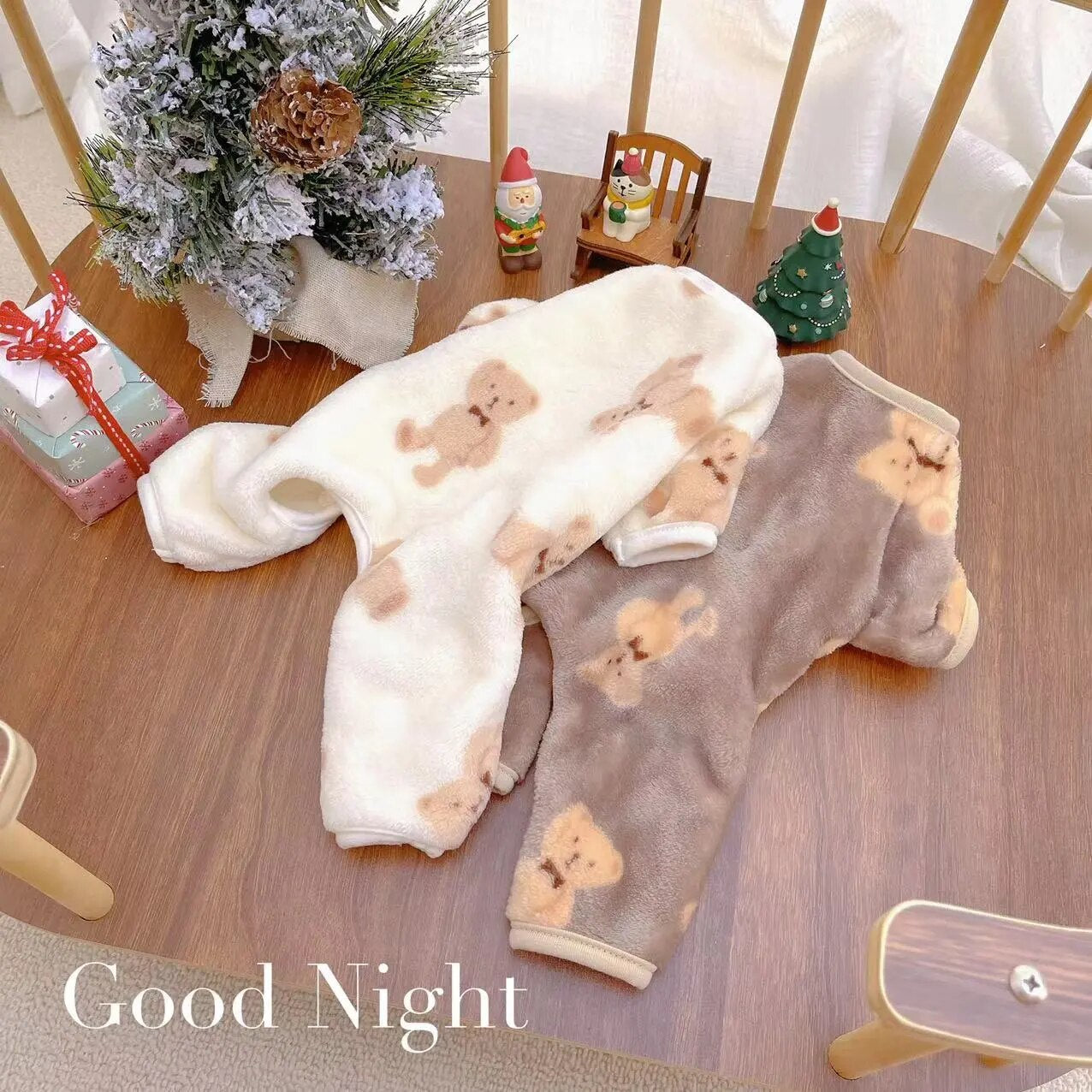 Pet Plush Jumpsuit Autumn Winter Medium Small Dog Clothes Warm Velvet Sweet Pajamas Kitten