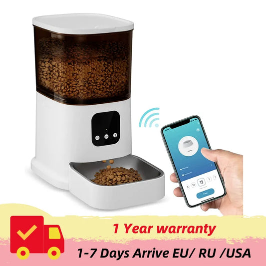 New Video Camera 6L Feeder Timing Smart Automatic Pet Feeder For Cat Dogs WiFi Intelligent Dry Food Dispenser Voice Recorde Bowl